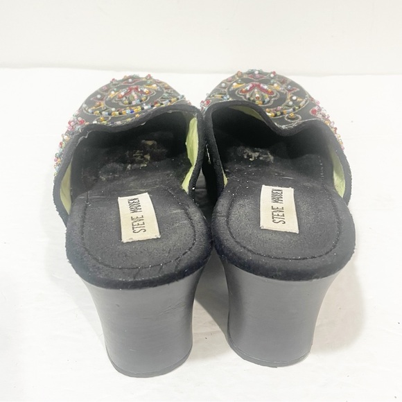 Steve Madden Size 6.5 Black Y2K Satin Beaded Clogs - Picture 4 of 6